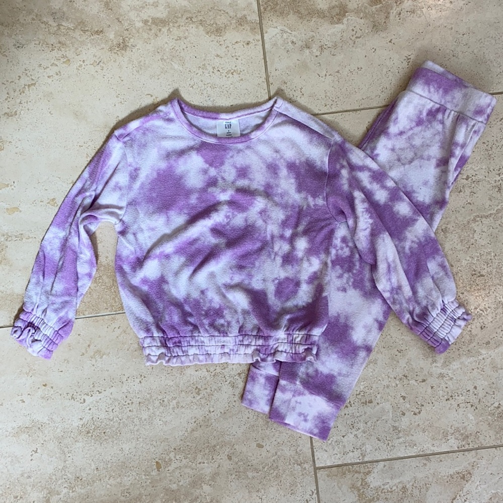 Gap purple tie dye matching set 3T